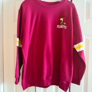 Peanuts Maroon Sweatshirt with Yellow Accents